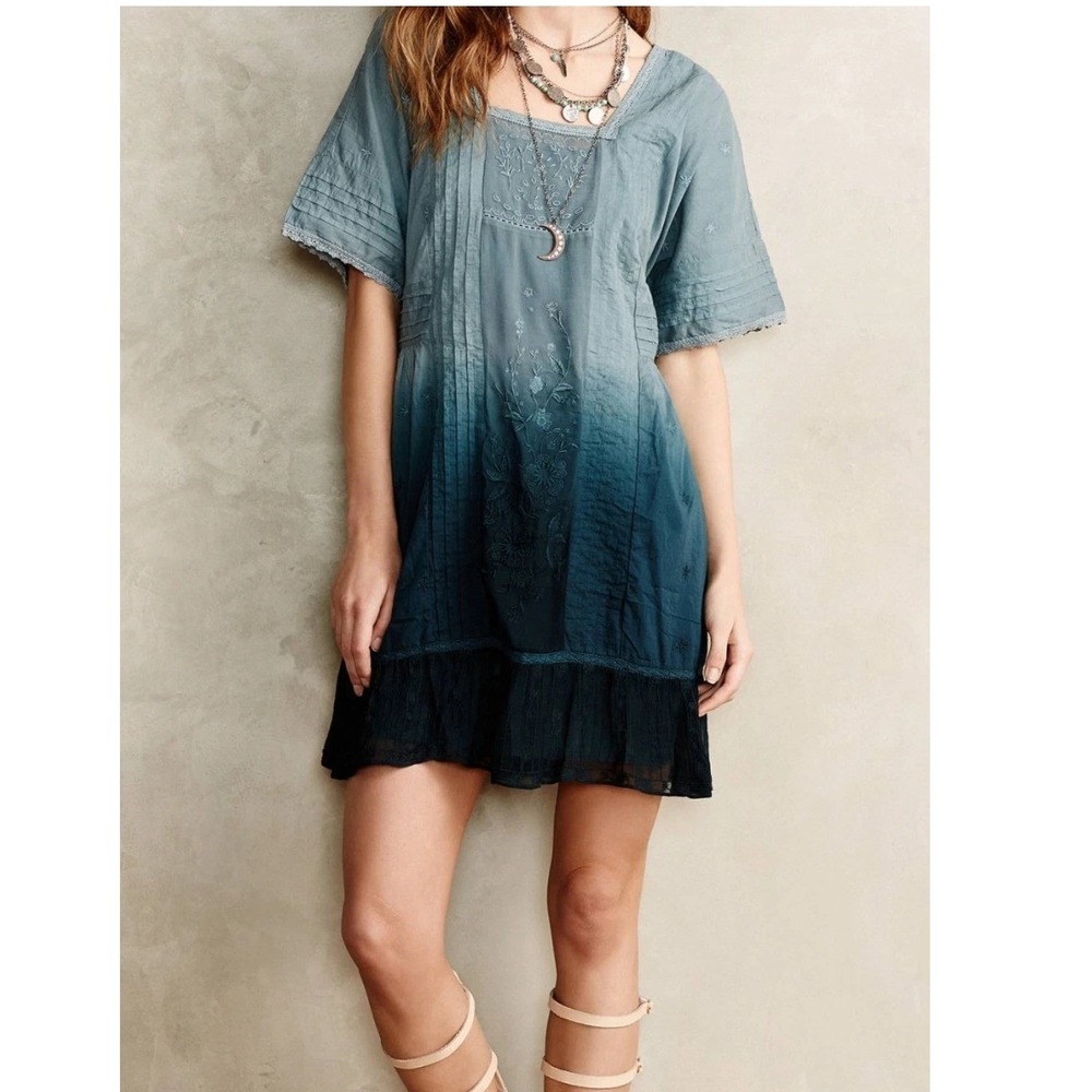 Holding Horses Anthropologie Ocean Dipped Tunic Dress Large